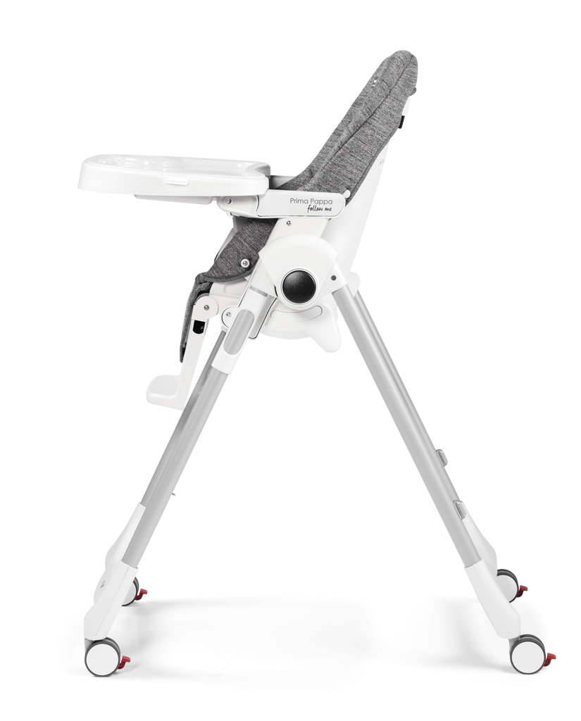 PEG PÉREGO Židlička jídelní Prima Pappa Follow Me Wonder Grey 2022+hrazda zdarma