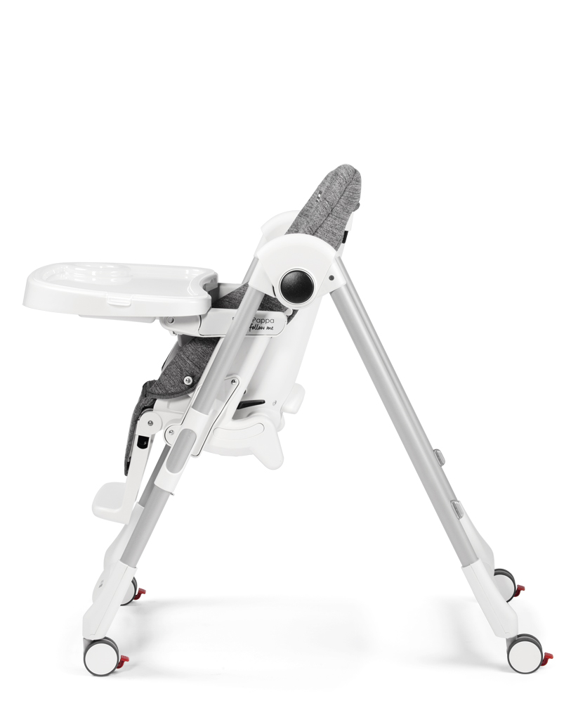 PEG PÉREGO Židlička jídelní Prima Pappa Follow Me Wonder Grey 2022+hrazda zdarma