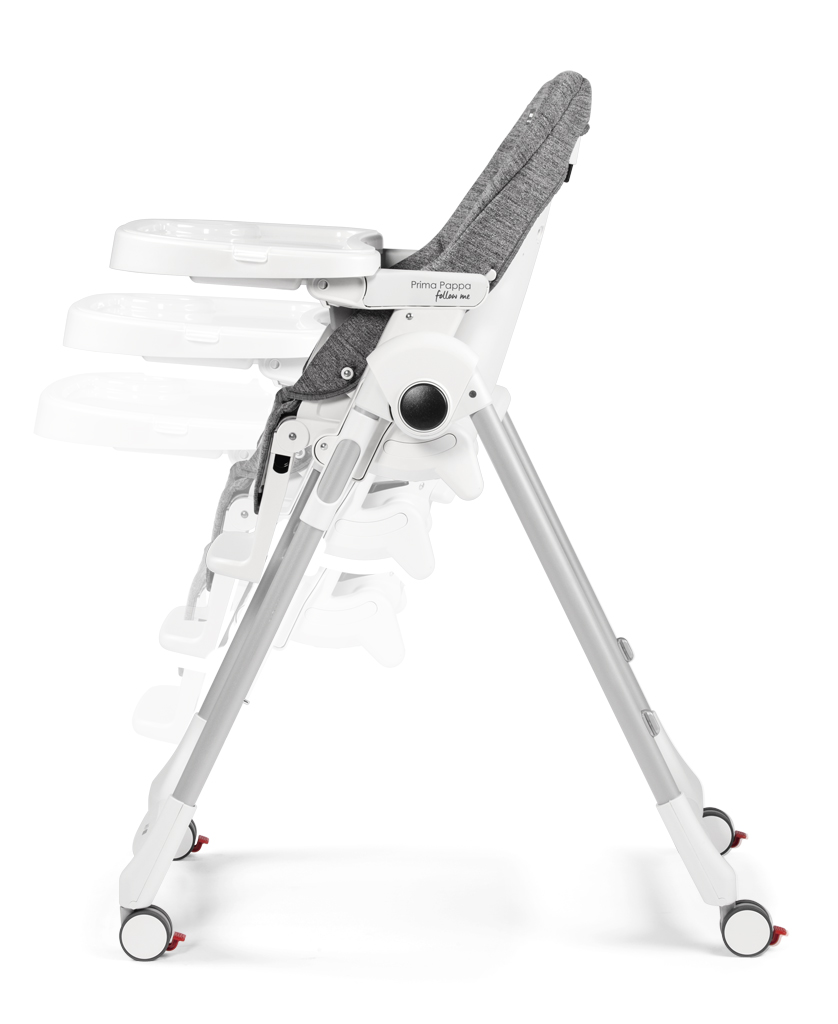 PEG PÉREGO Židlička jídelní Prima Pappa Follow Me Wonder Grey 2022+hrazda zdarma