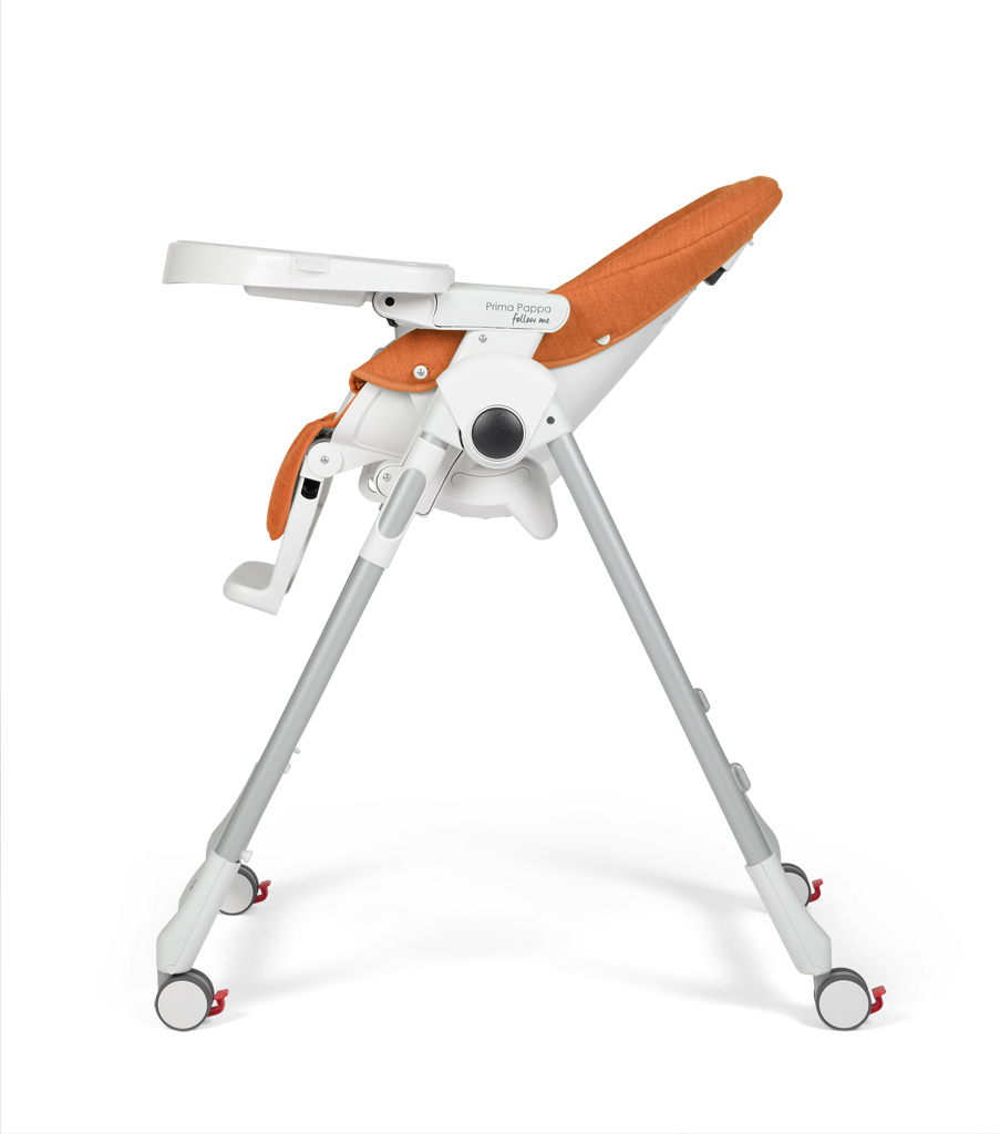 PEG PÉREGO Židlička jídelní Prima Pappa Follow Me Wonder Orange 2022+hrazda zdarma