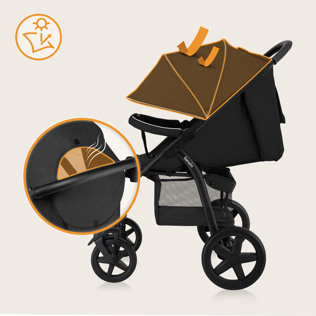 LIONELO Kočárek sportovní Annet Plus Black Carbon