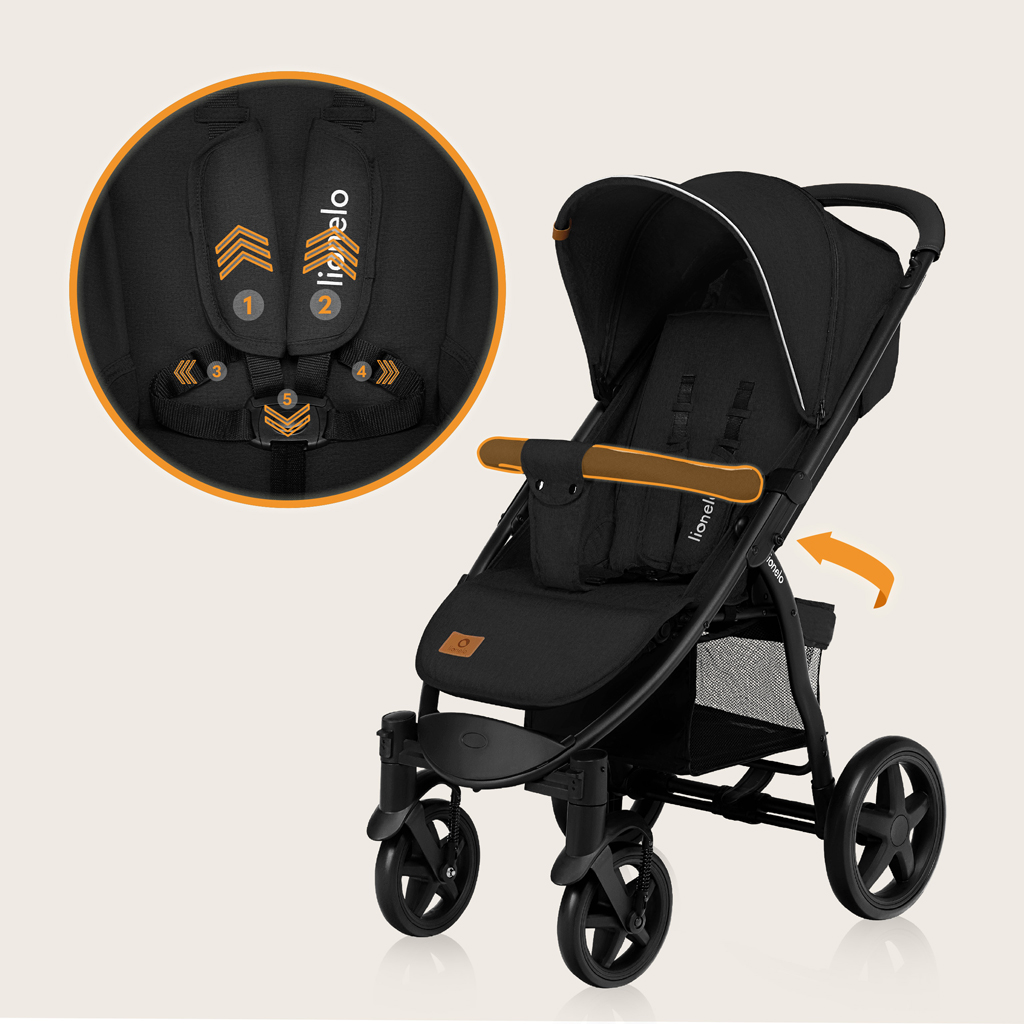 LIONELO Kočárek sportovní Annet Plus Black Carbon