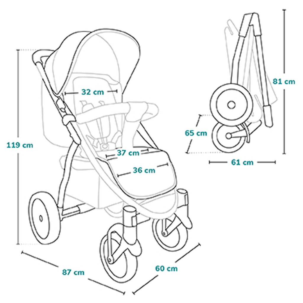 LIONELO Kočárek sportovní Annet Tour Grey Stone