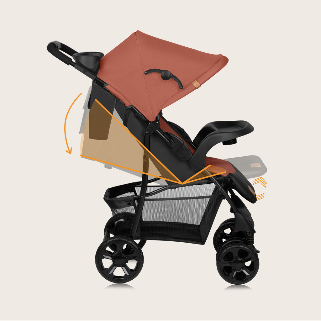 LIONELO Kočárek sportovní Emma Plus Coral Pink