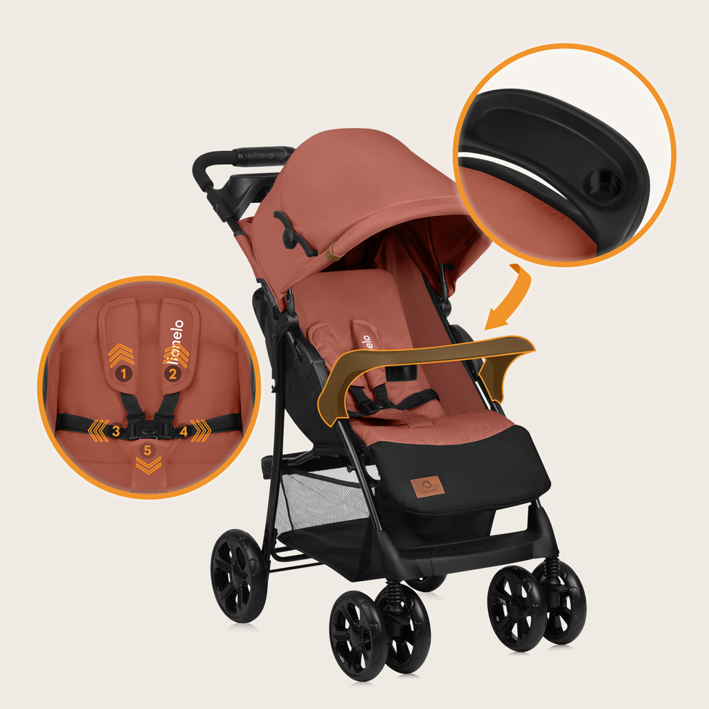 LIONELO Kočárek sportovní Emma Plus Coral Pink