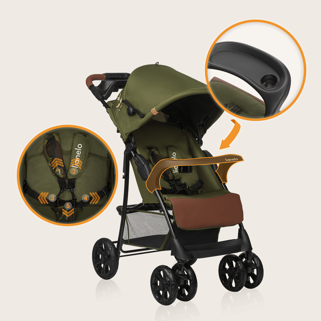 LIONELO Kočárek sportovní Emma Plus Forest Green