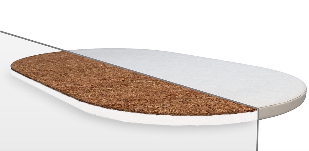 MIMIKO Matrace oválná kokos + PUR pěna 72 cm x 120 cm