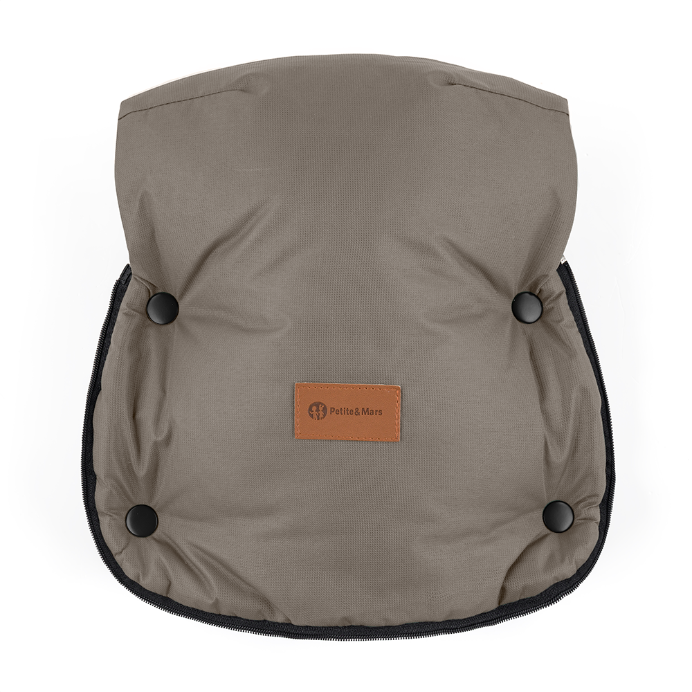 PETITE&amp;MARS Set zimní fusak Arctic 4v1 + rukavice na kočárek Furry Mocha Mousse