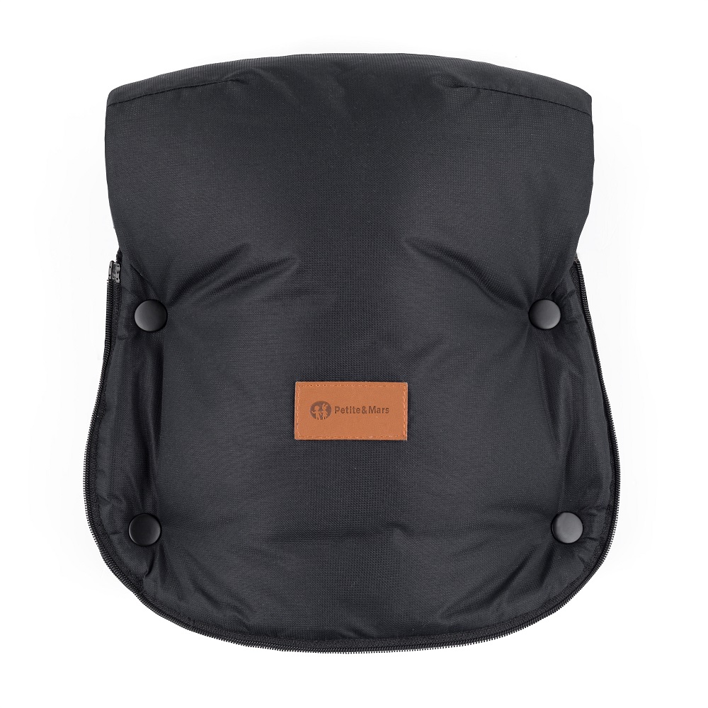 PETITE&amp;MARS Set zimní fusak Comfy 4v1 + rukavice na kočárek Furry Forever Black