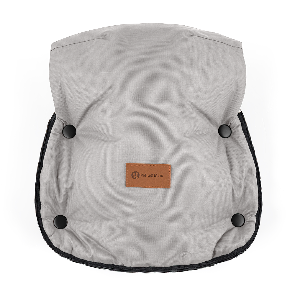 PETITE&amp;MARS Set zimní fusak Comfy 4v1 + rukavice na kočárek Furry Champagne Shower