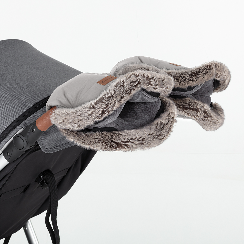PETITE&amp;MARS Set zimní fusak Comfy 4v1 + rukavice na kočárek Furry Champagne Shower