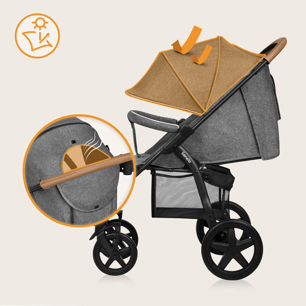 LIONELO Kočárek sportovní Annet Plus Stone Caramel