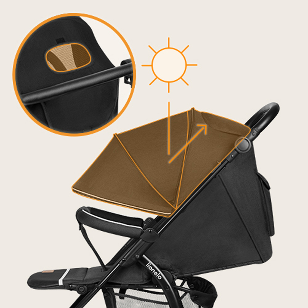 LIONELO Kočárek sportovní Annet Tour Black Carbon