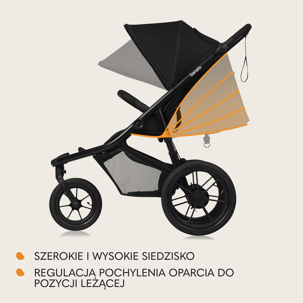 LIONELO Kočárek sportovní Azura Black Onyx