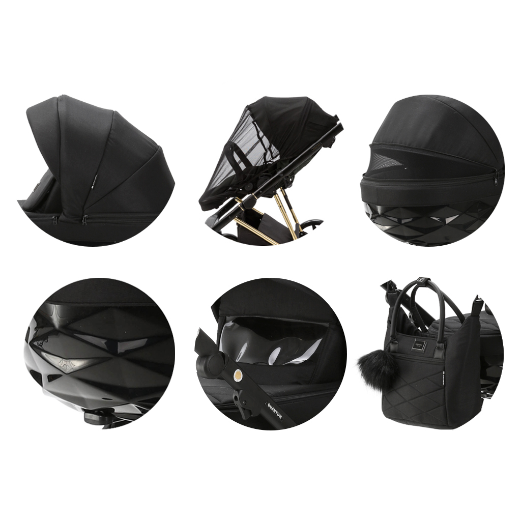 ADAMEX Kočárek kombinovaný Quantum Special Edition Black/Gold