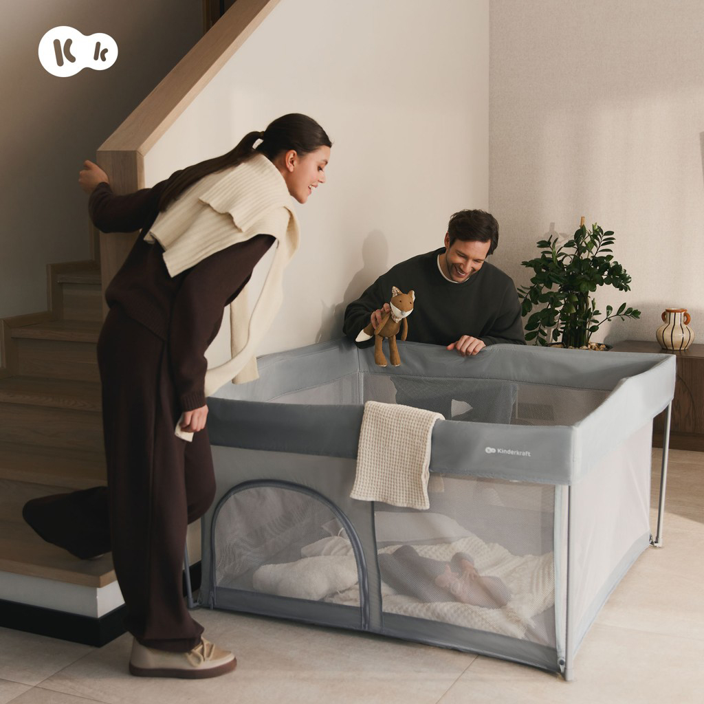 KINDERKRAFT Ohrádka pro děti skládací Ziki Light Grey