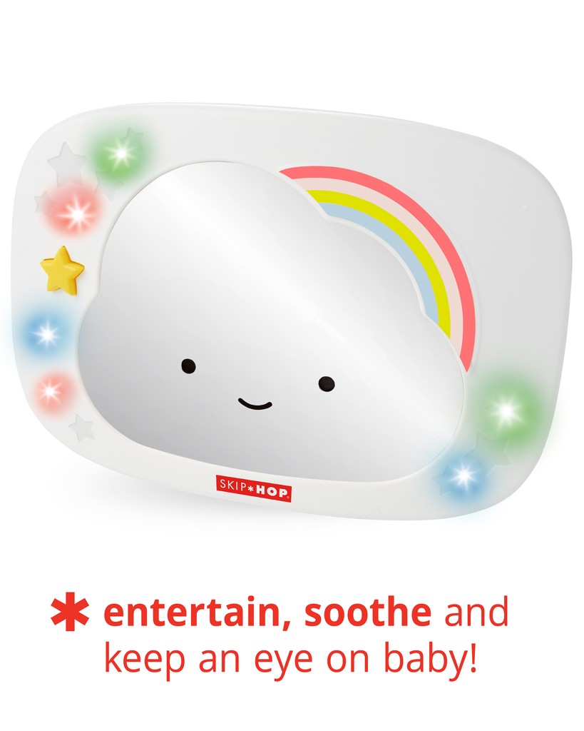 SKIP HOP Zrcadlo zpětné do auta se světly a zvuky Silver Lining Cloud