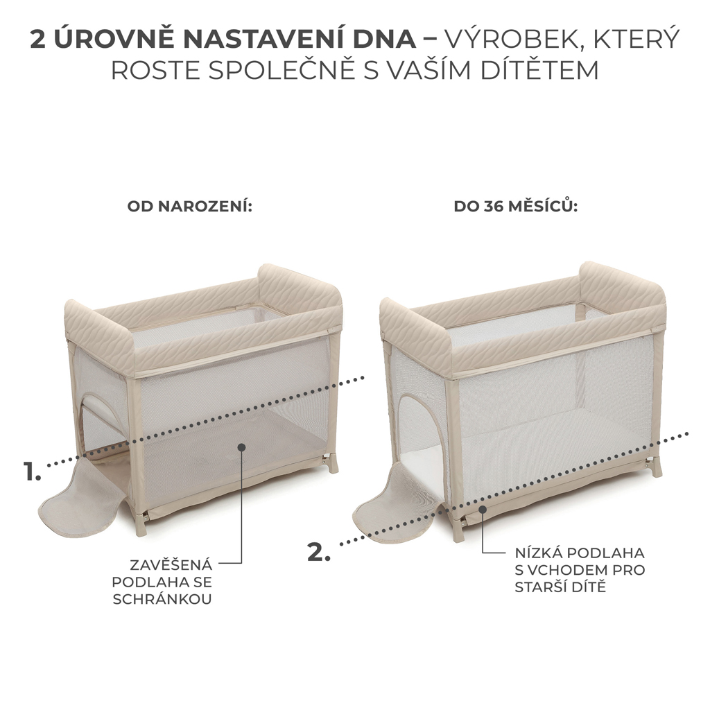 KINDERKRAFT SELECT Postýlka cestovní Moon Dream Beige