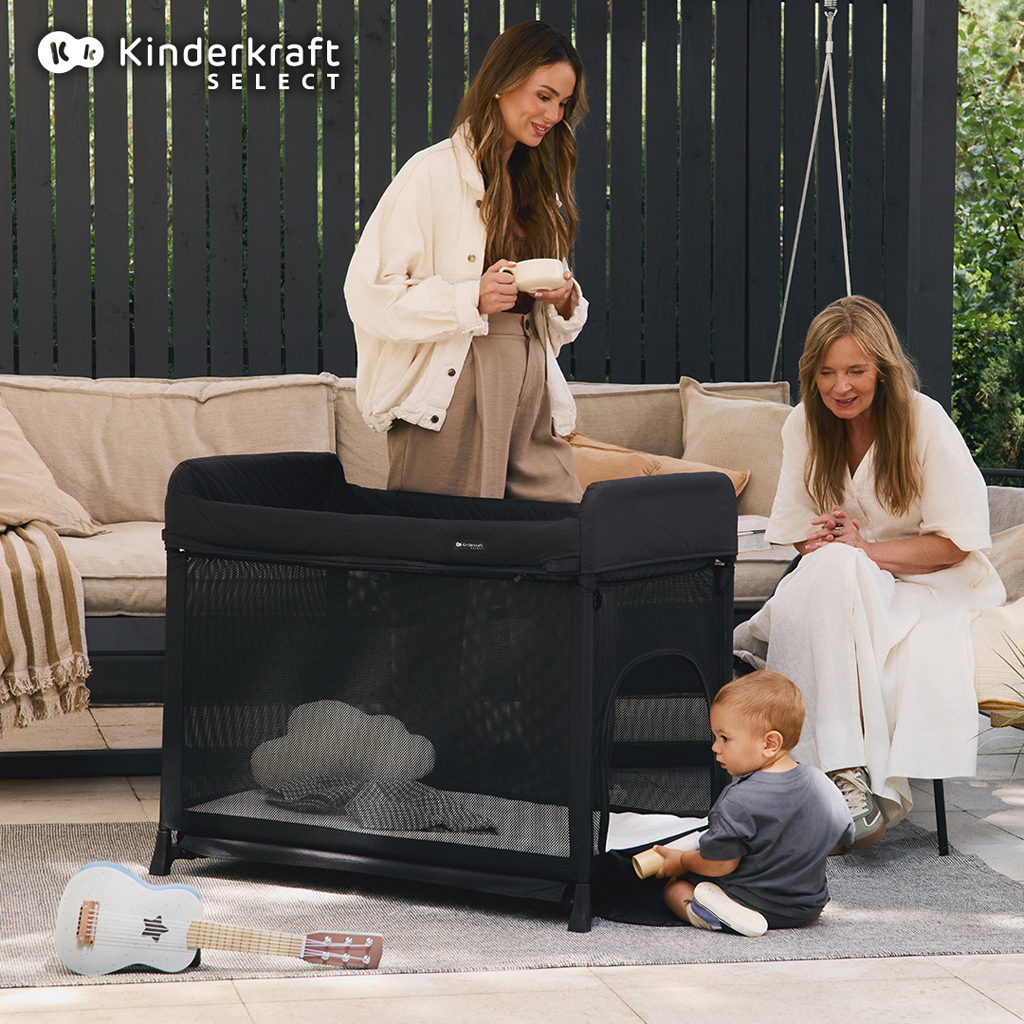 KINDERKRAFT SELECT Postýlka cestovní Moon Dream Black