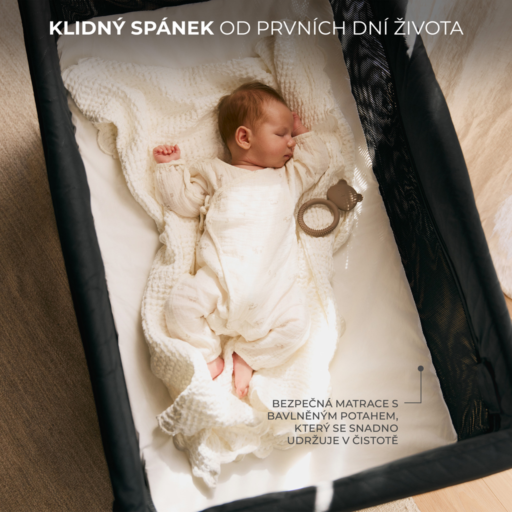 KINDERKRAFT SELECT Postýlka cestovní Moon Dream Black