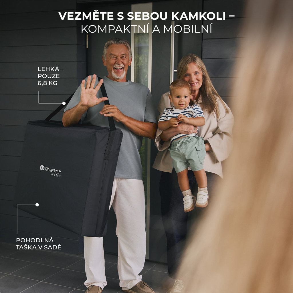 KINDERKRAFT SELECT Postýlka cestovní Moon Dream Black