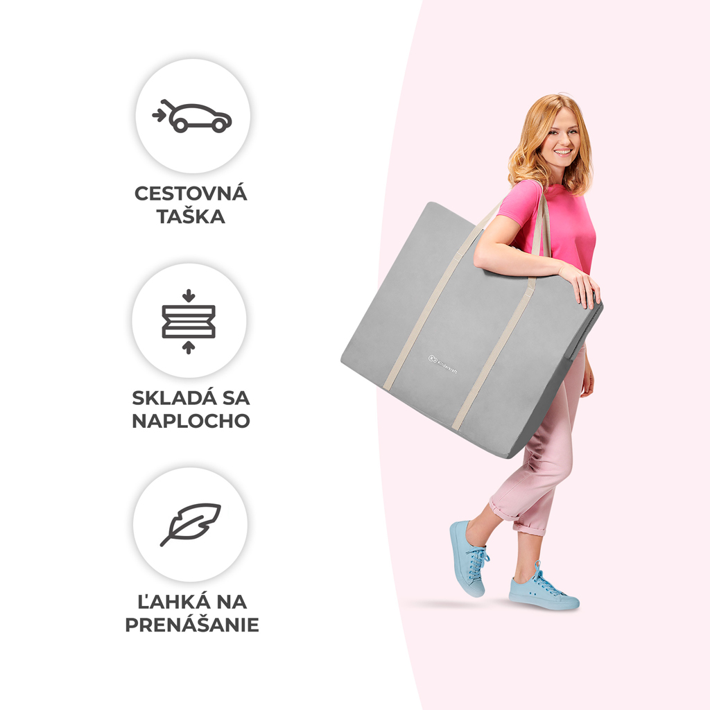 KINDERKRAFT Postýlka dětská 3v1 Lovi Gray