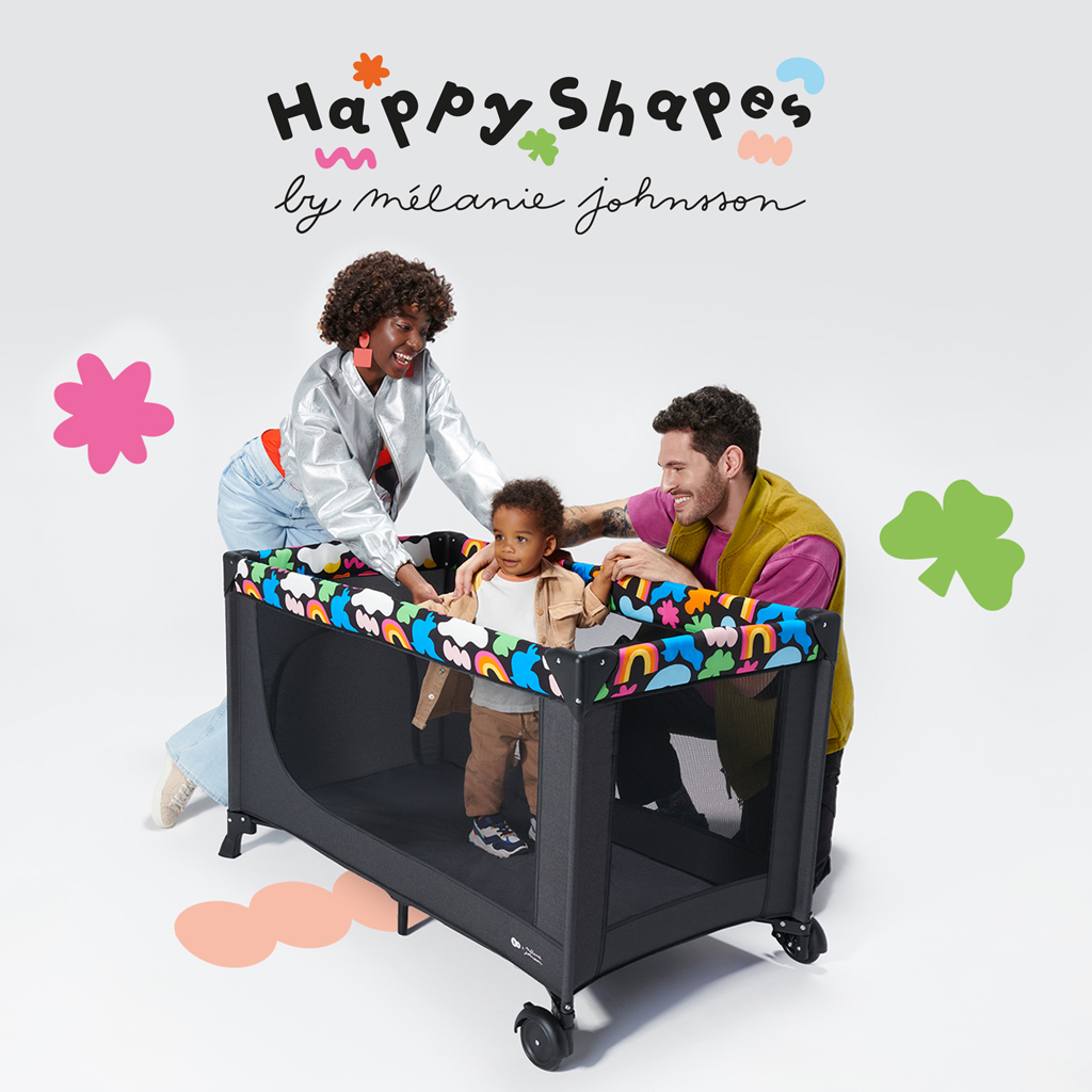 KINDERKRAFT Postýlka cestovní Joy 2 Happy shapes