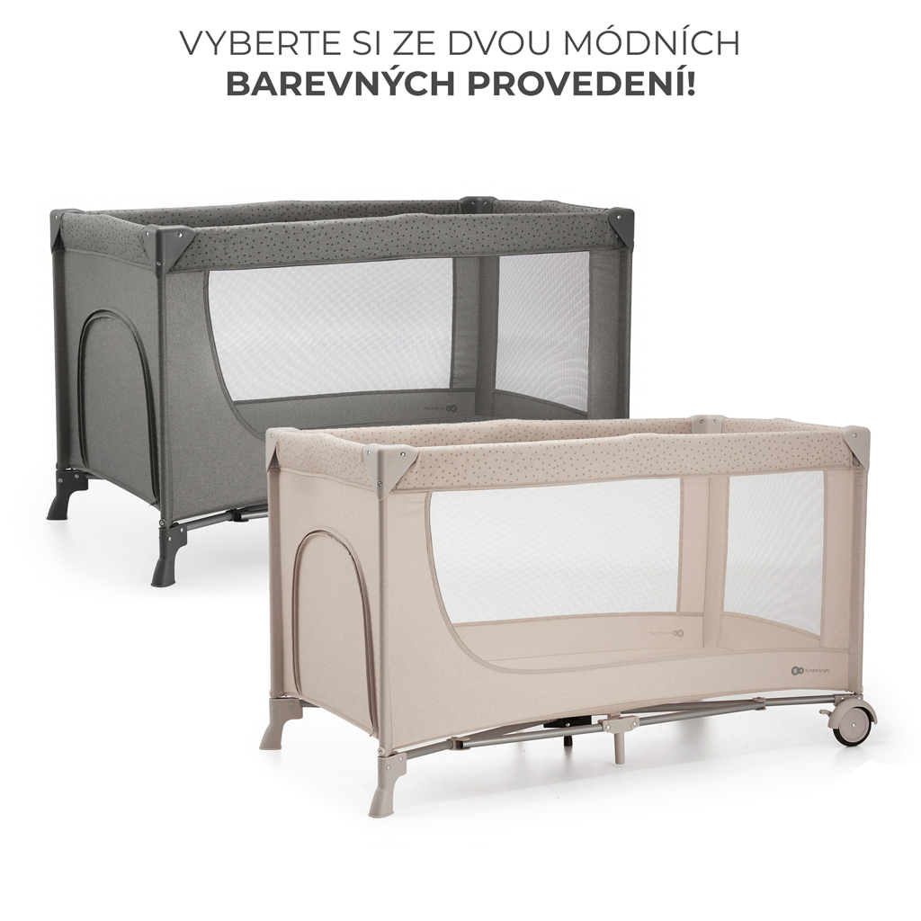 KINDERKRAFT Postýlka cestovní Joy 2 Dark grey