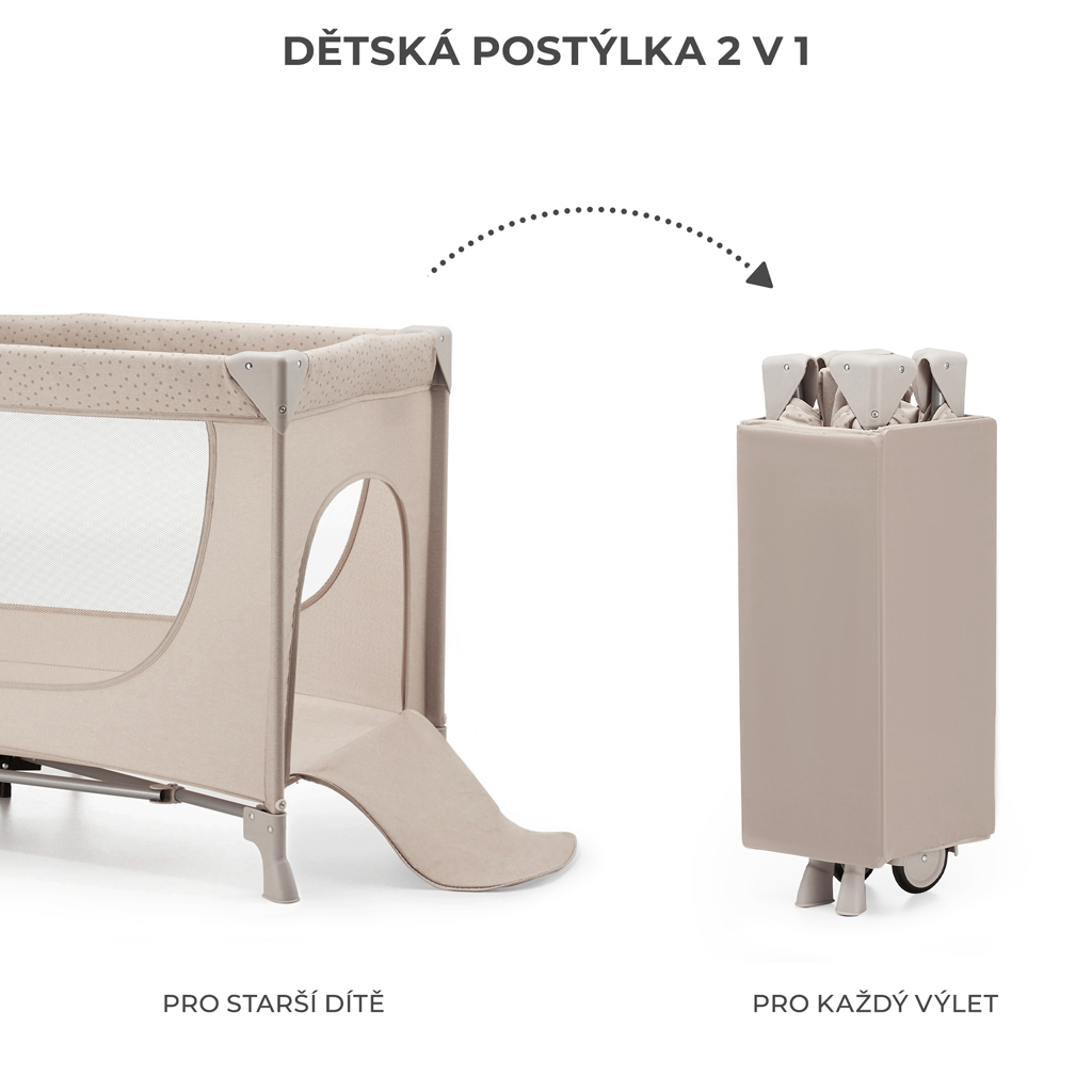 KINDERKRAFT Postýlka cestovní Joy 2 Beige