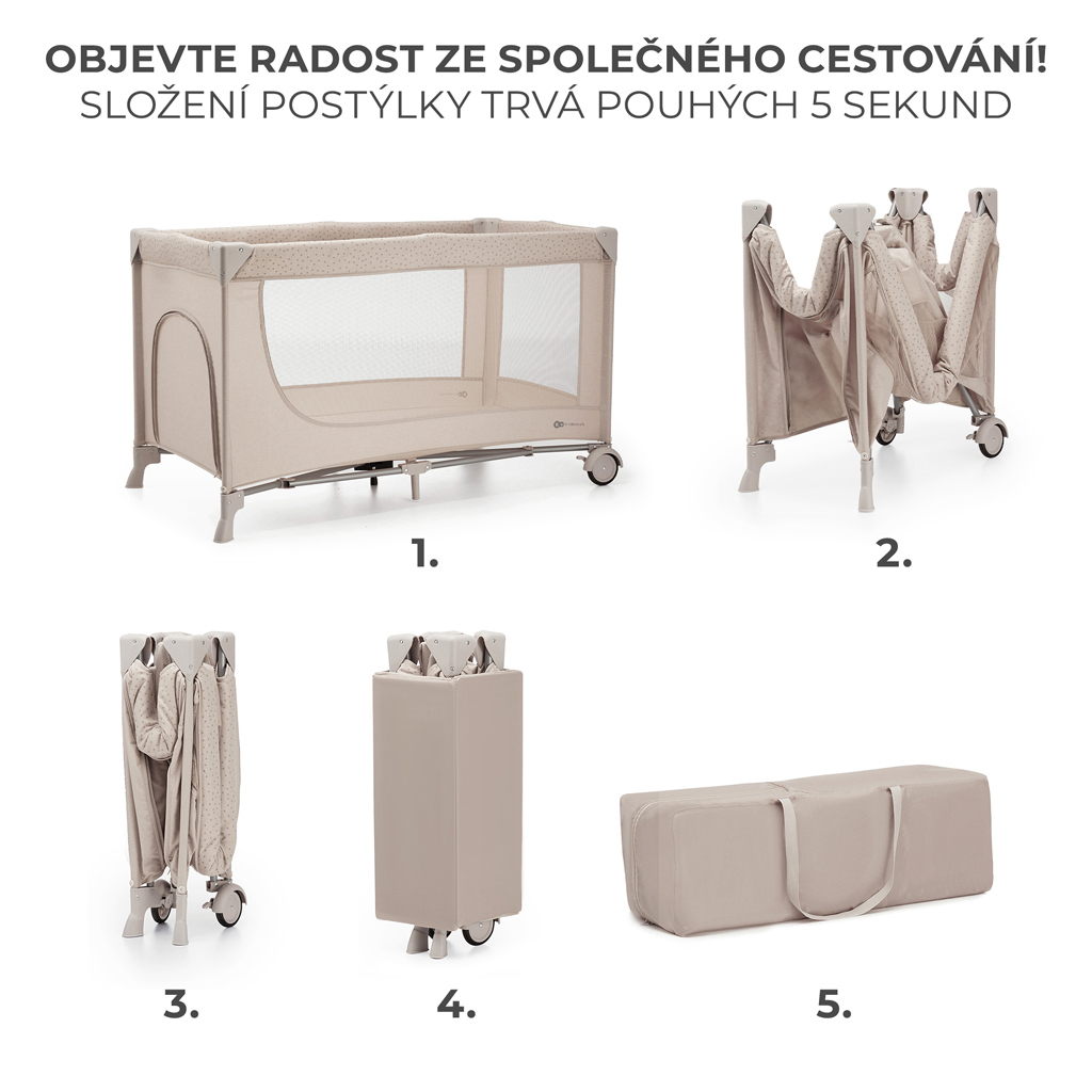 KINDERKRAFT Postýlka cestovní Joy 2 Beige