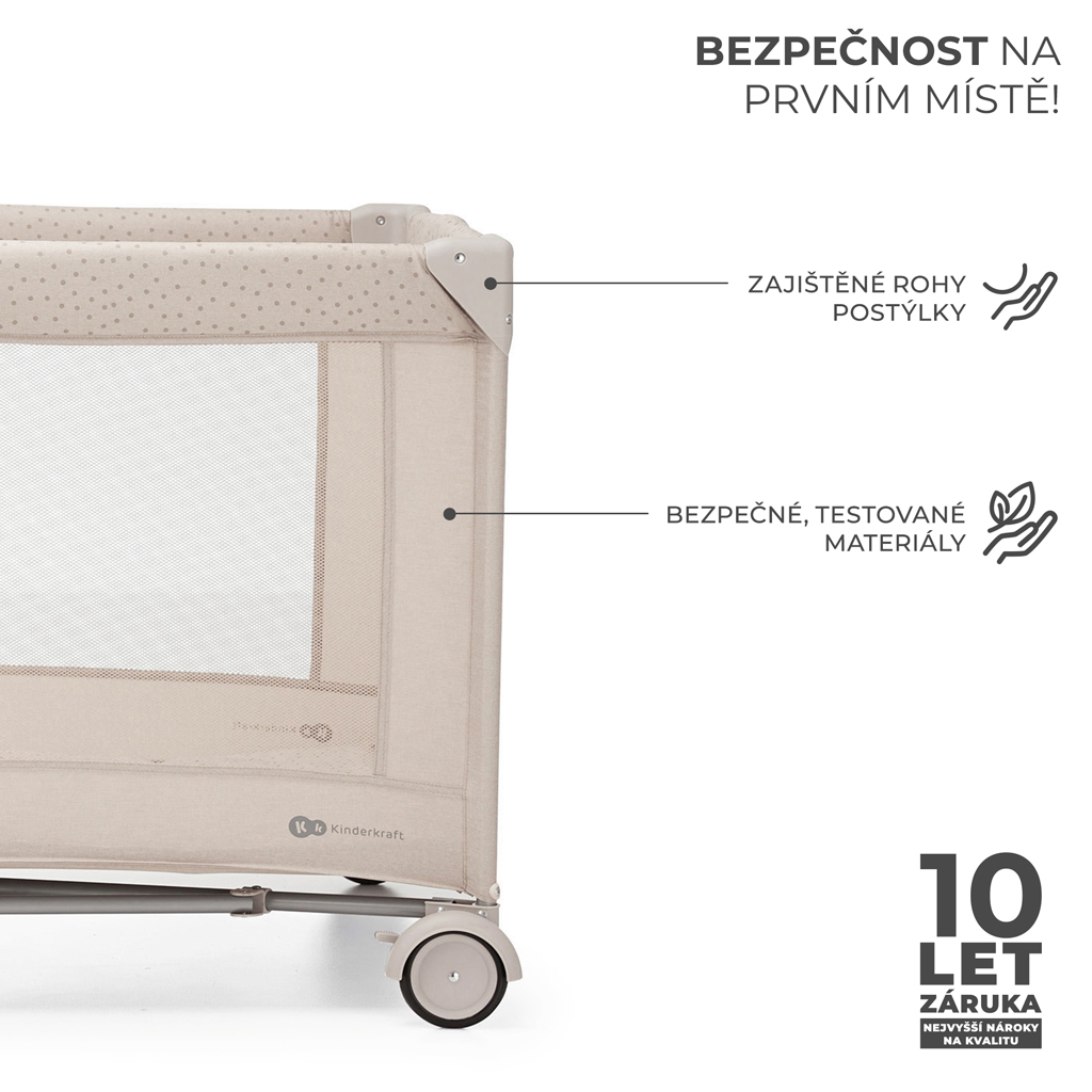 KINDERKRAFT Postýlka cestovní Joy 2 Beige