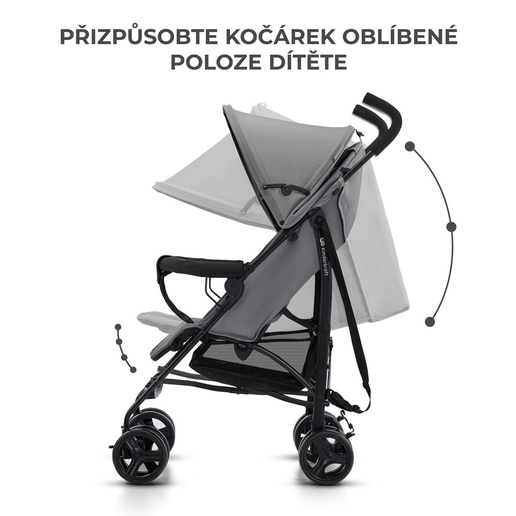 KINDERKRAFT Kočárek golfový Tik Stone grey