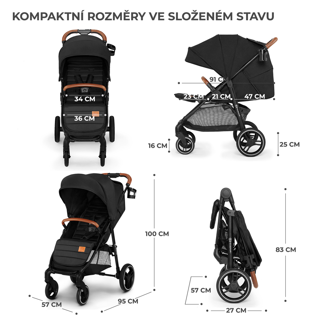 KINDERKRAFT Kočárek sportovní Grande Plus Black