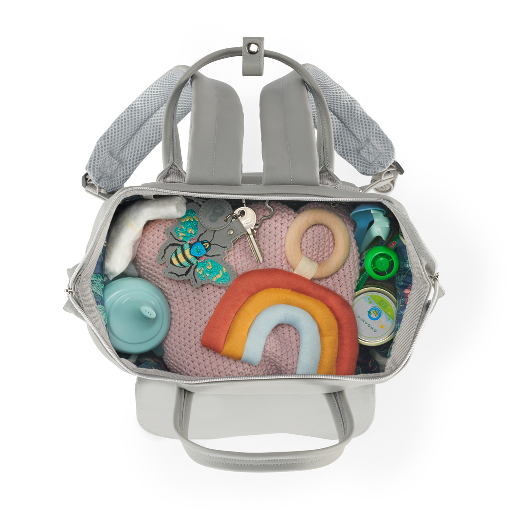 KINDERKRAFT SELECT Taška/batoh přebalovací Treasurpack Grey Nature Vibes, Premium