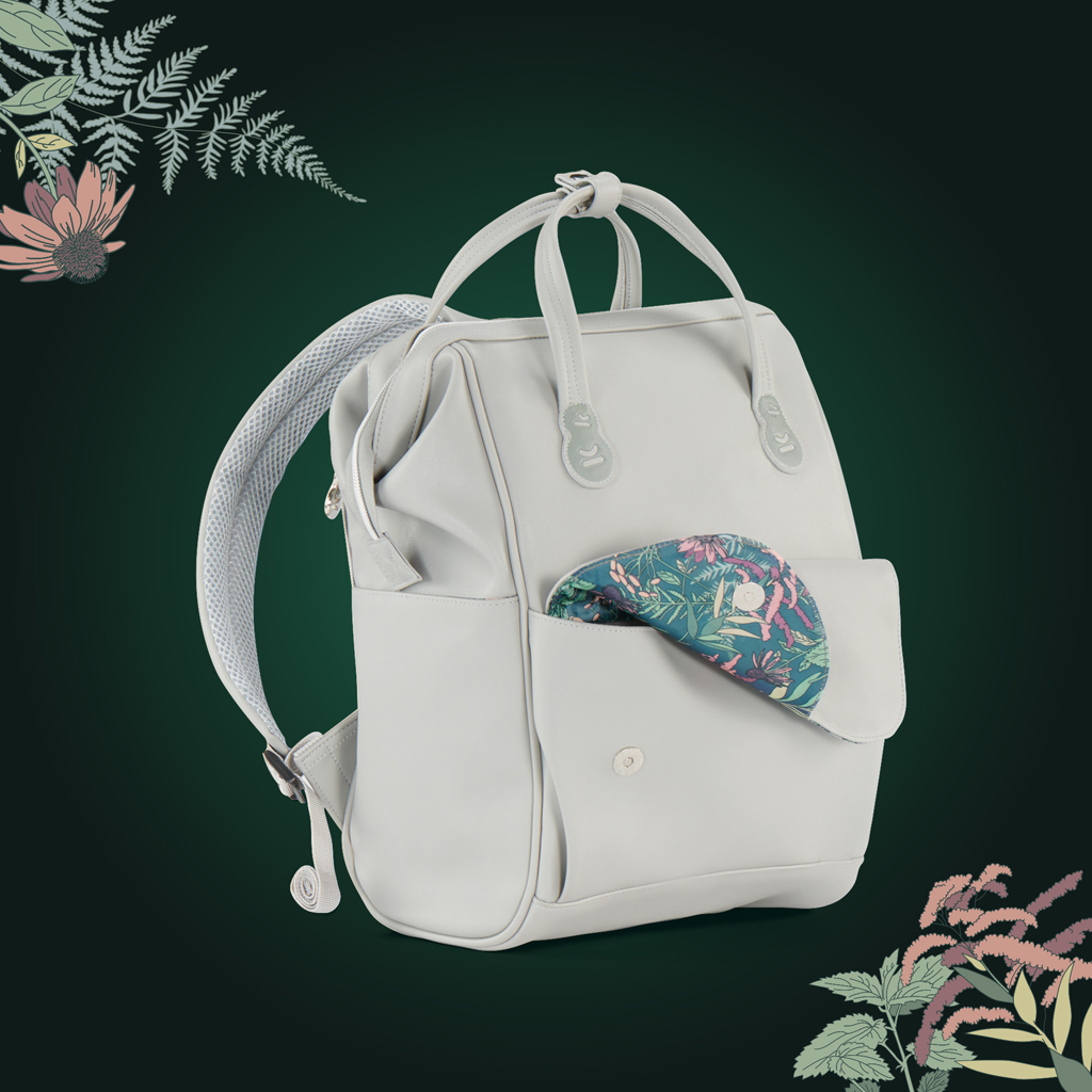 KINDERKRAFT SELECT Taška/batoh přebalovací Treasurpack Grey Nature Vibes, Premium