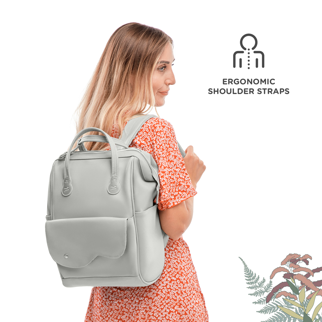 KINDERKRAFT SELECT Taška/batoh přebalovací Treasurpack Grey Nature Vibes, Premium