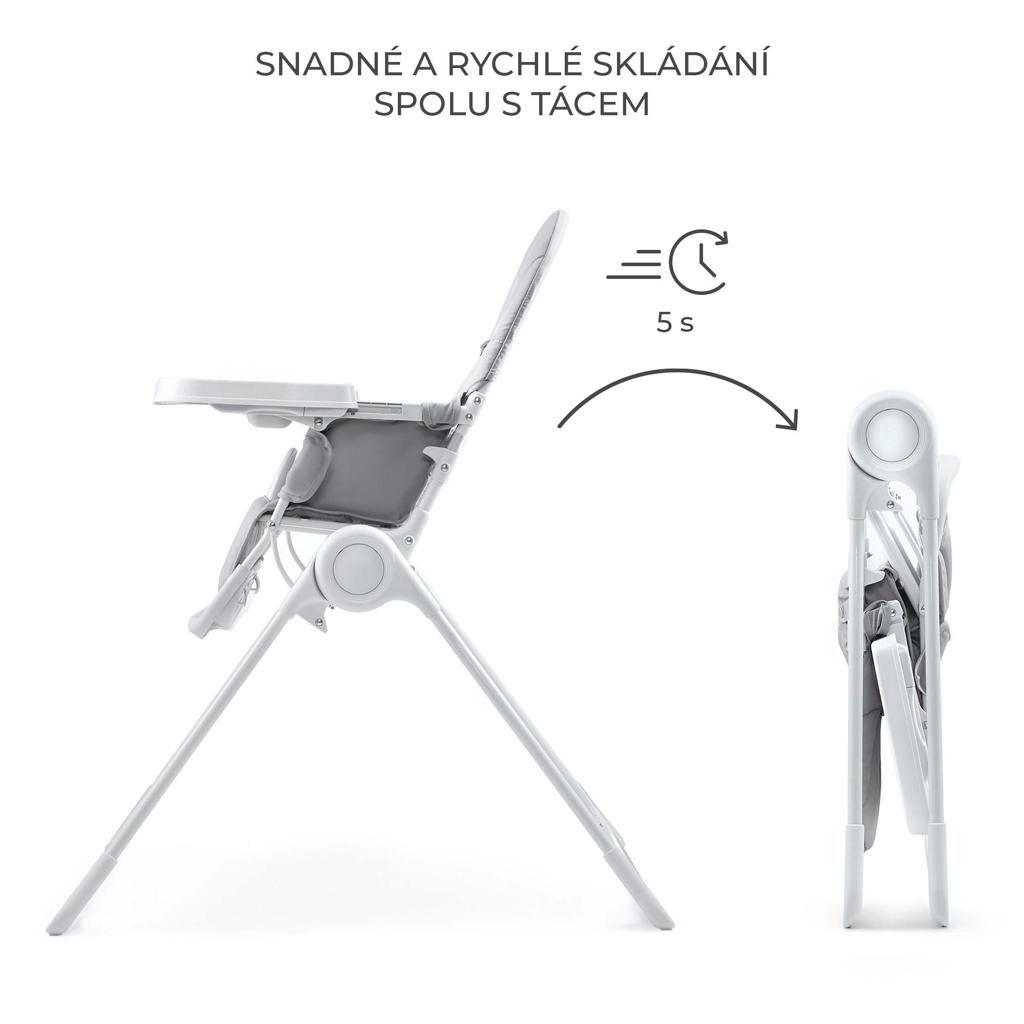 KINDERKRAFT Židlička jídelní Binci Light Grey