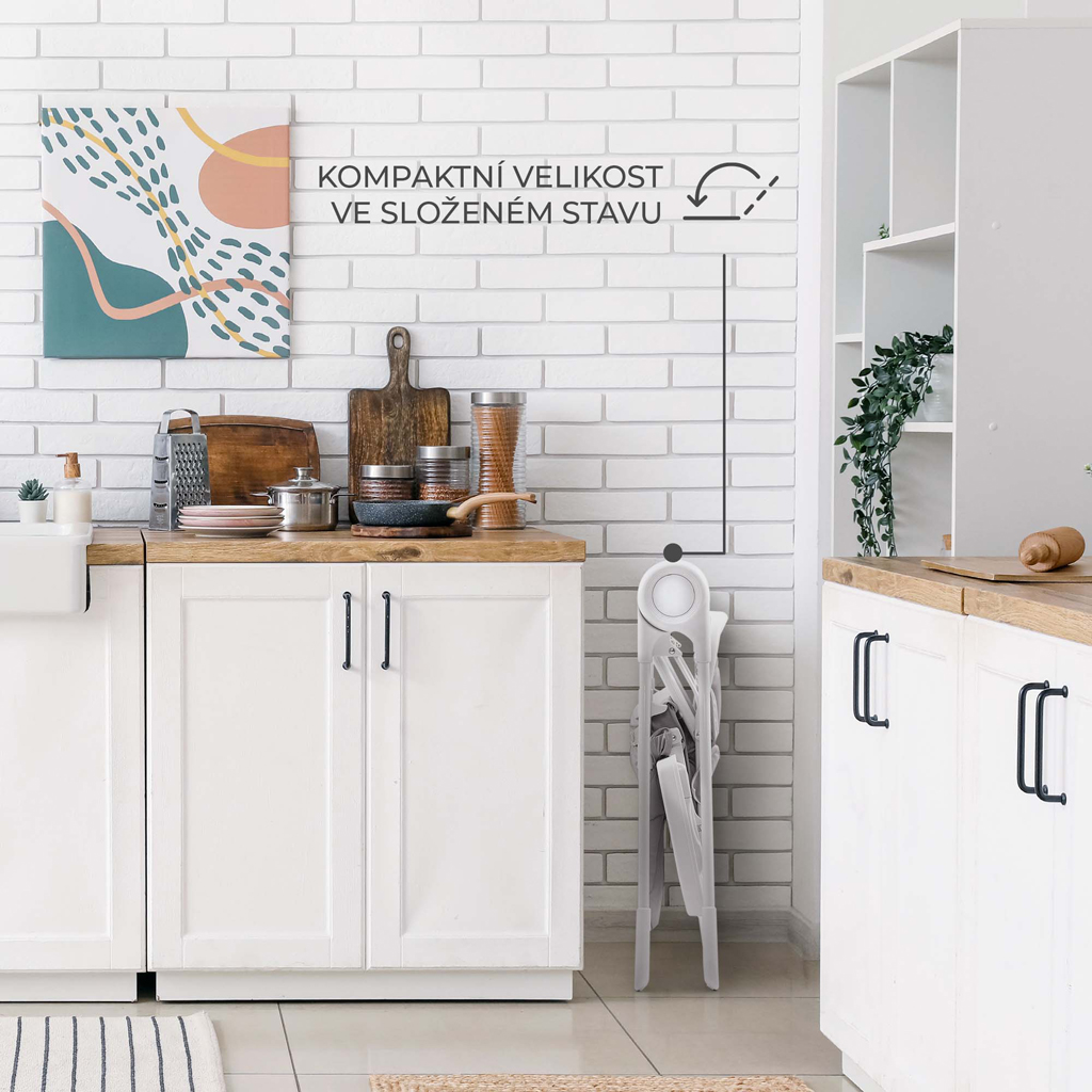 KINDERKRAFT Židlička jídelní Binci Light Grey