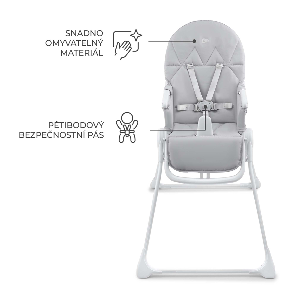 KINDERKRAFT Židlička jídelní Binci Light Grey