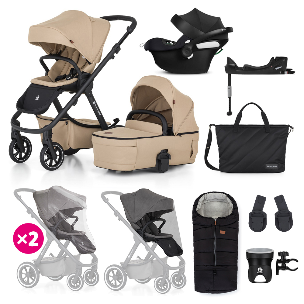PETITE&amp;MARS SET Kočík 4v1 ICON Mocha Beige XXL RWS + CBX By CYBEX Aton B2 i-Size