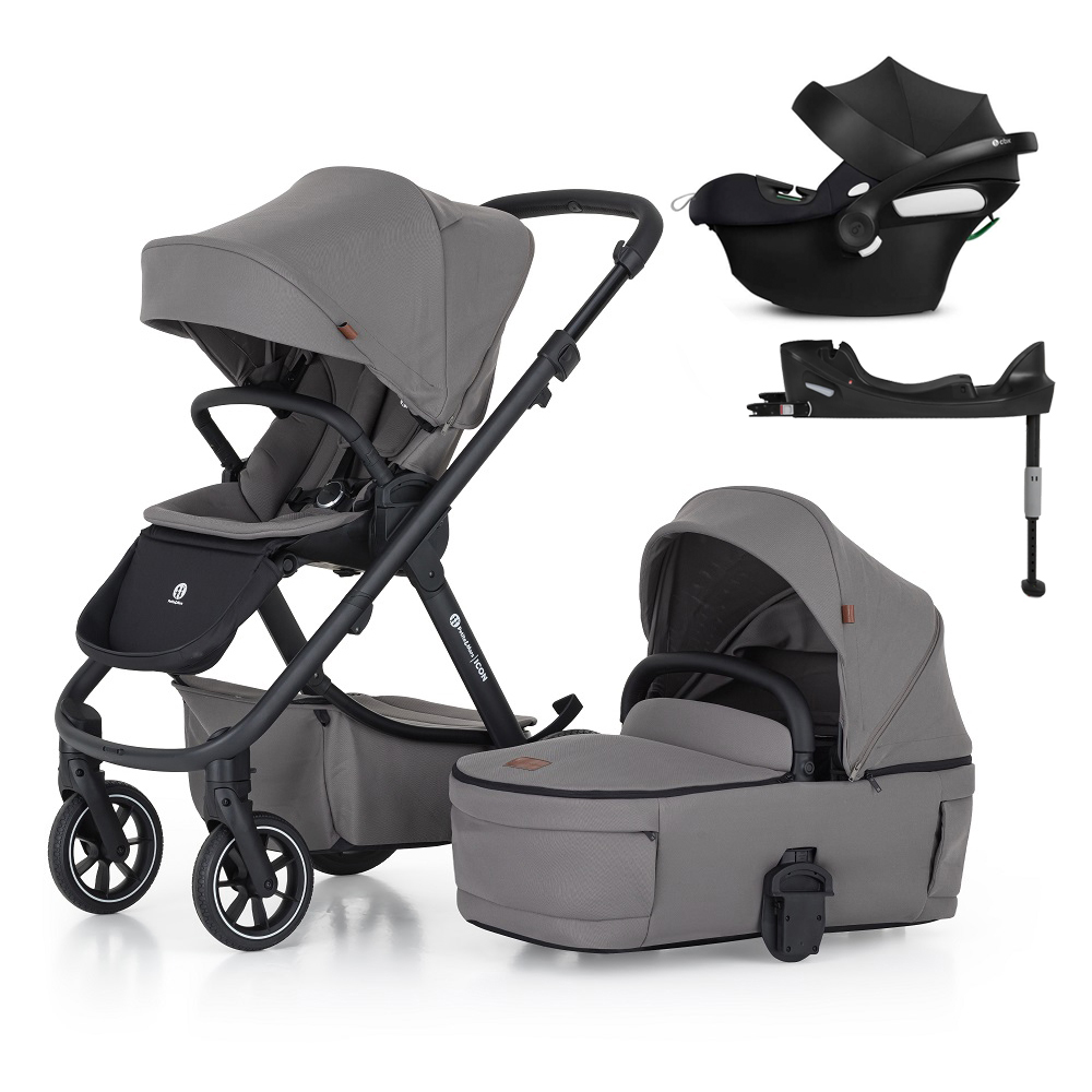 PETITE&amp;MARS SET Kočík 4v1 ICON Dove Grey LITE RWS + CBX By CYBEX Aton B2 i-Size