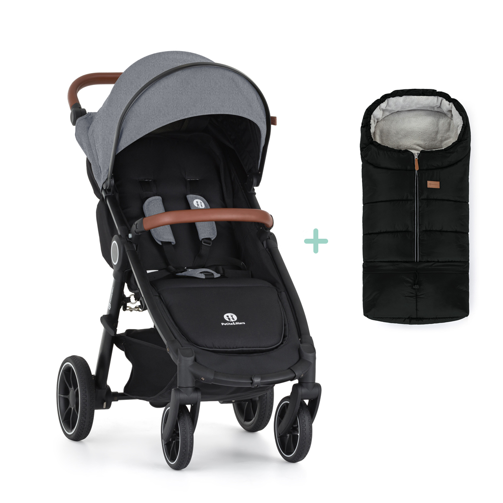 PETITE&amp;MARS Kočík športový Street2 RWS Oak Ultimate Grey  + PETITE&amp;MARS fusak Jibot ZADARMO