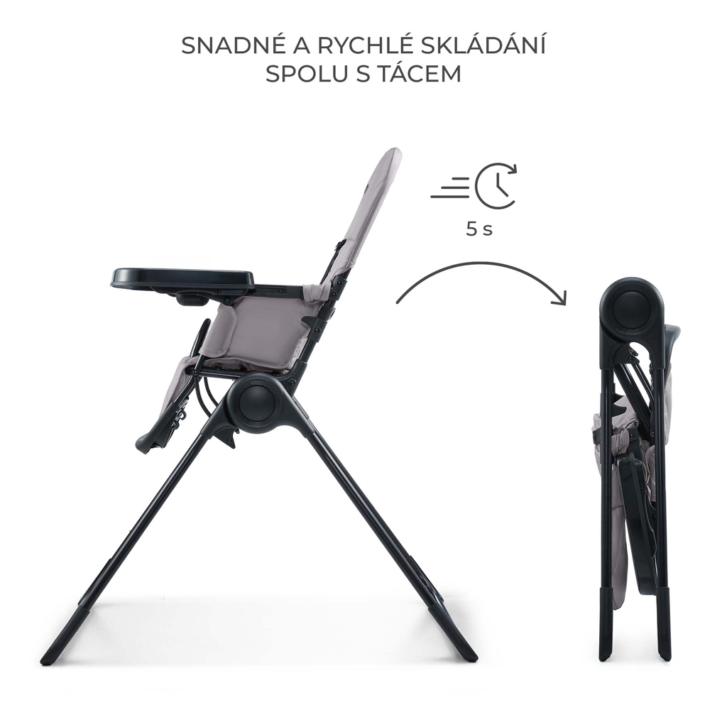 KINDERKRAFT Židlička jídelní Binci Grey