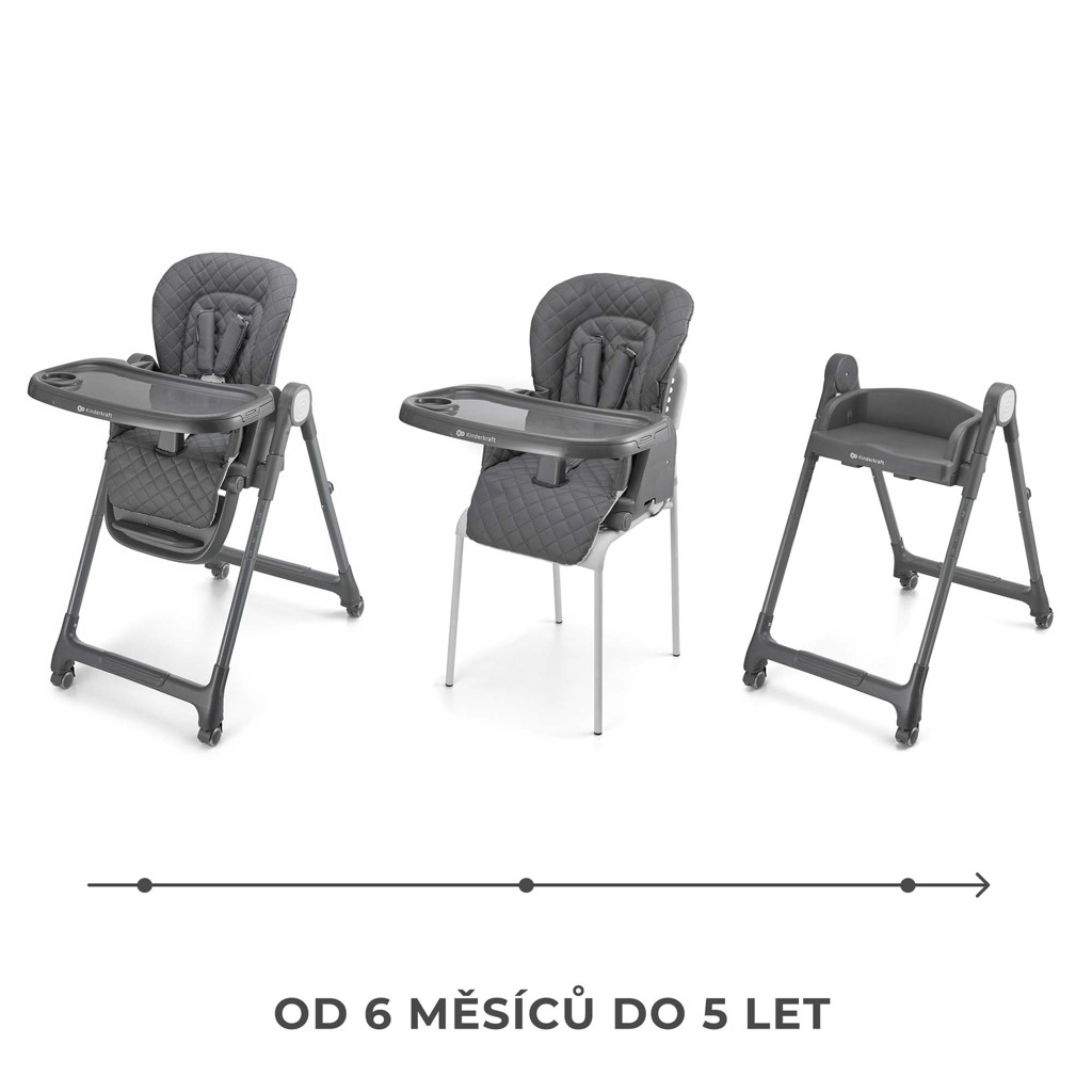 KINDERKRAFT Židlička jídelní Tulo Grey