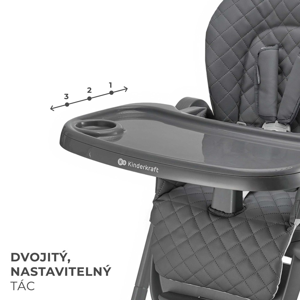 KINDERKRAFT Židlička jídelní Tulo Grey