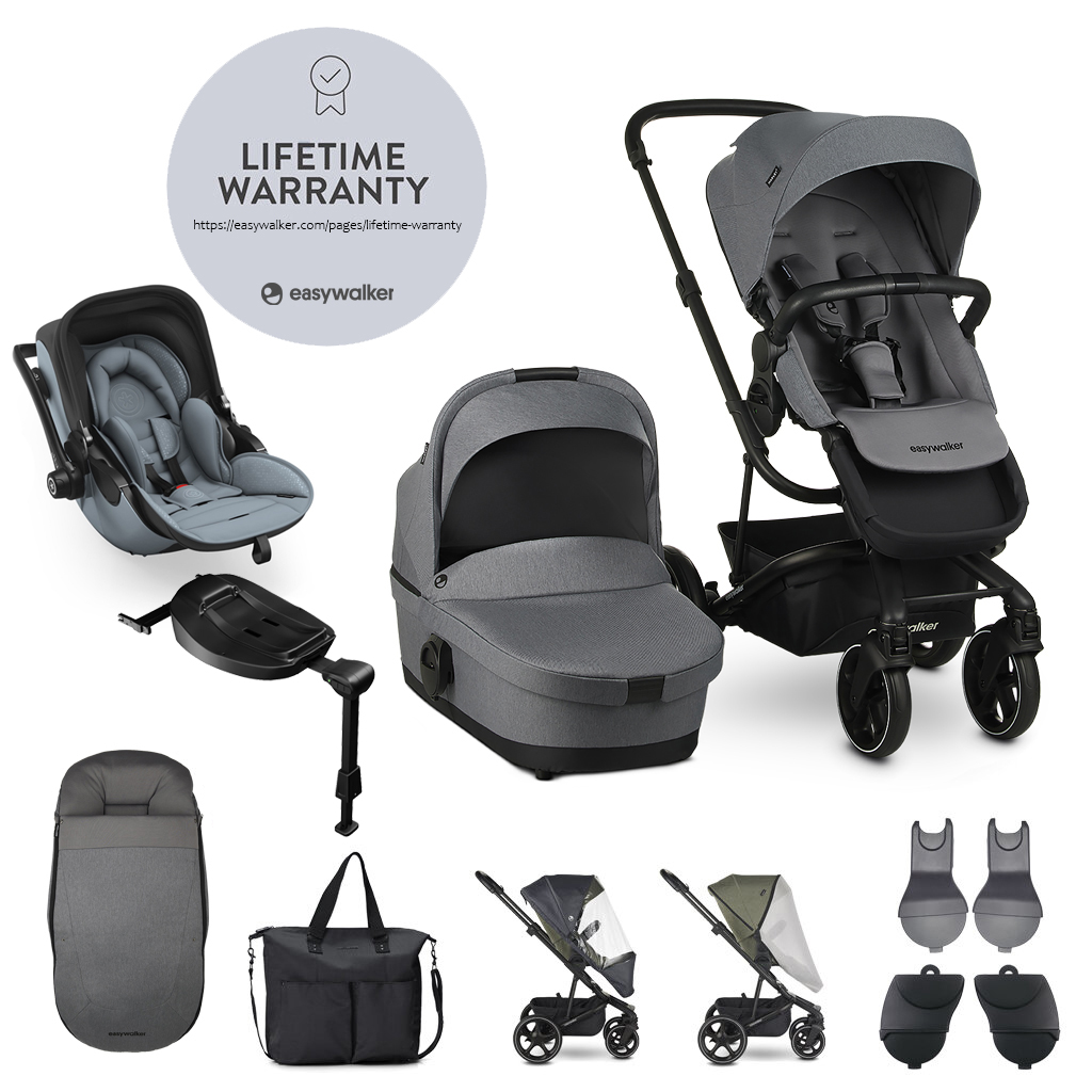 EASYWALKER Set XXL kočárek Harvey3 Fossil Grey + KIDDY Evoluna i-size 2