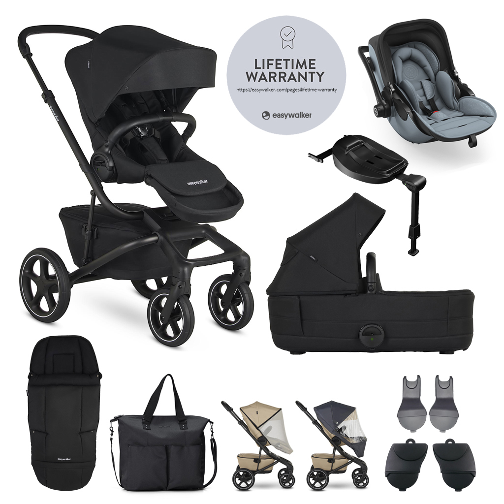 EASYWALKER SET XXL kočárek Jimmey Pepper Black + KIDDY Evoluna i-size 2