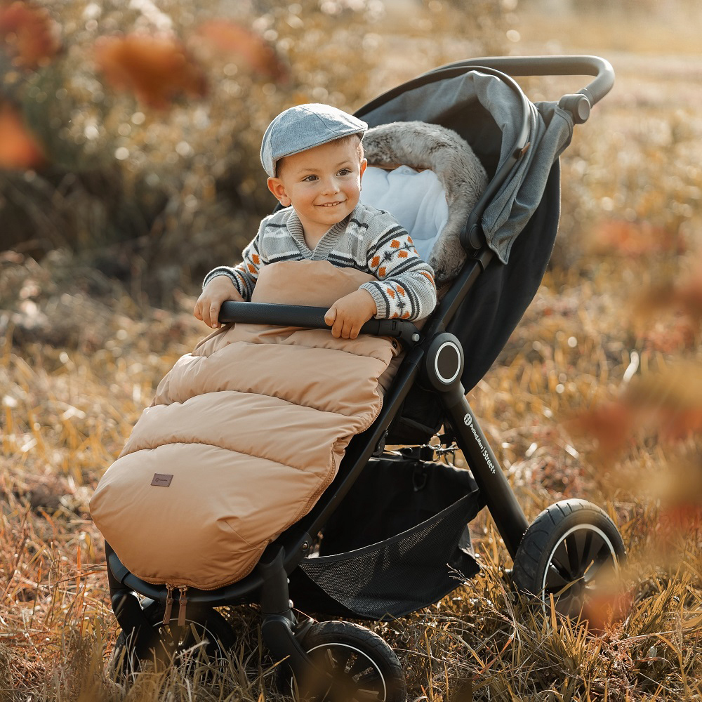 PETITE&amp;MARS Fusak 4v1 Comfy Elegant Caramel + rukávník Jasie Charcoal Grey