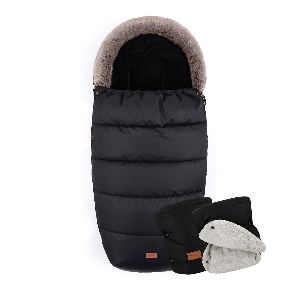 PETITE&amp;MARS Fusak 4v1 Comfy Forever Black + rukávník Jasie Ink Black