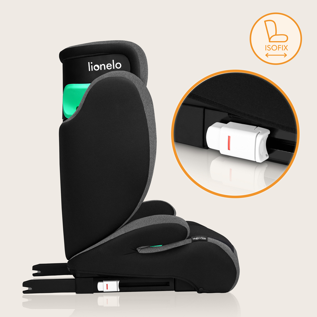 LIONELO Autosedačka Hugo i-Size (100-150 cm) Black Grey